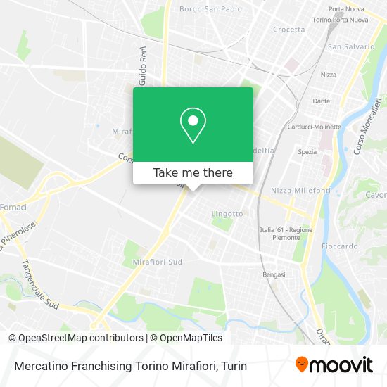 Mercatino Franchising Torino Mirafiori map