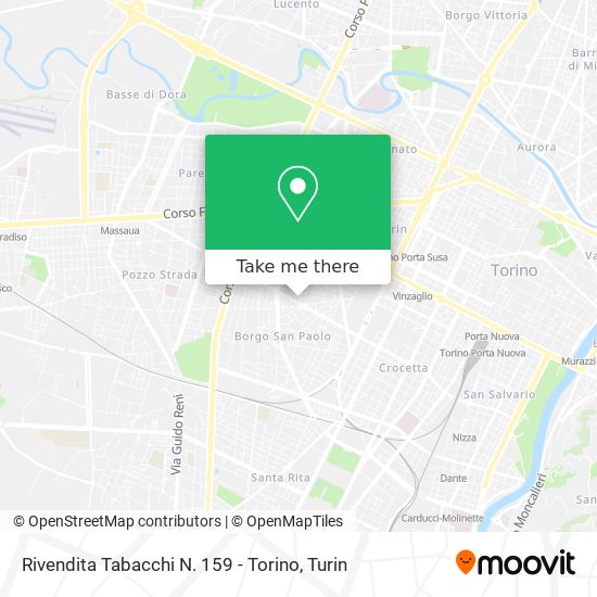 Rivendita Tabacchi N. 159 - Torino map