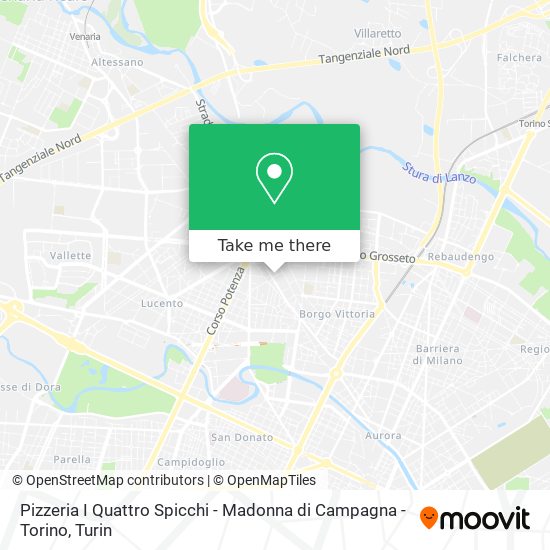 Pizzeria I Quattro Spicchi - Madonna di Campagna - Torino map
