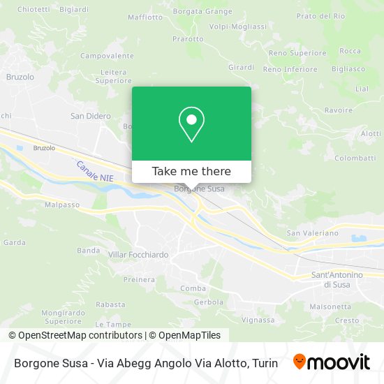 Borgone Susa - Via Abegg Angolo Via Alotto map
