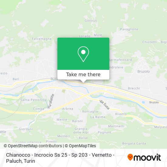 Chianocco - Incrocio Ss 25 - Sp 203 - Vernetto - Paluch map