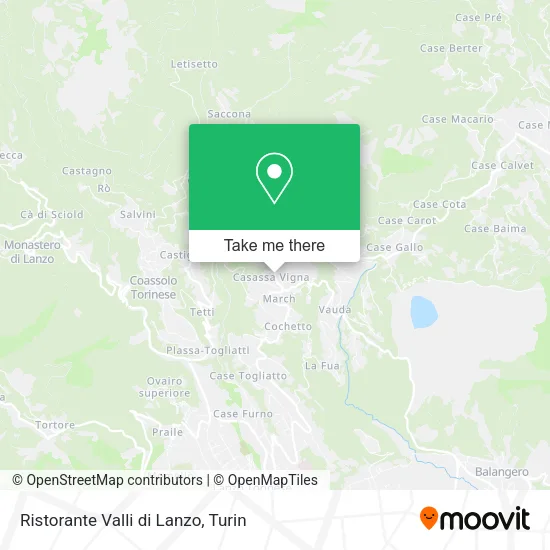 Lanzo Valleys Restaurant map