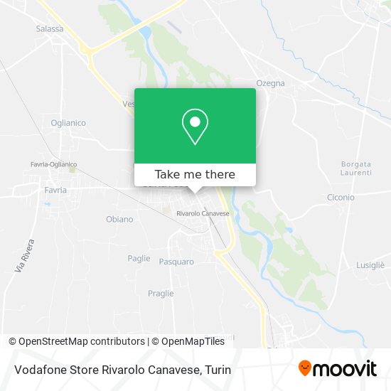 Vodafone Store Rivarolo Canavese map