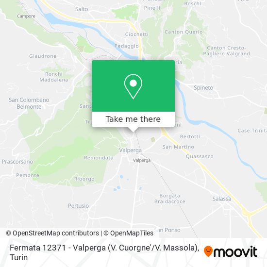 Fermata 12371 - Valperga (V. Cuorgne' / V. Massola) map