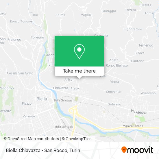 Biella Chiavazza - San Rocco map