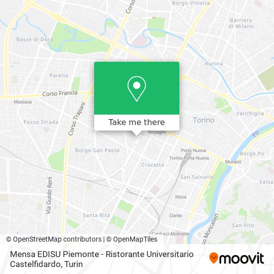 Mensa EDISU Piemonte - Ristorante Universitario Castelfidardo map