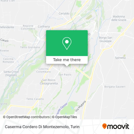 Caserma Cordero Di Montezemolo map