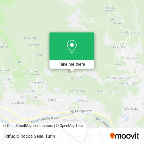 Rocca Sella Refuge map