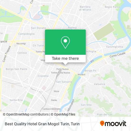 Best Quality Hotel Gran Mogol Turin map