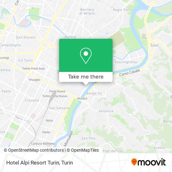 Hotel Alpi Resort Turin map