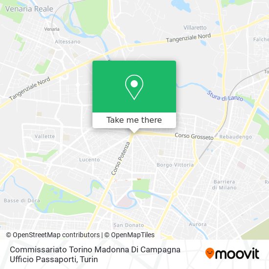 Commissariato Torino Madonna Di Campagna Ufficio Passaporti map