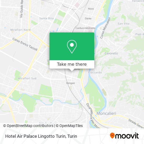 Hotel Air Palace Lingotto Turin map