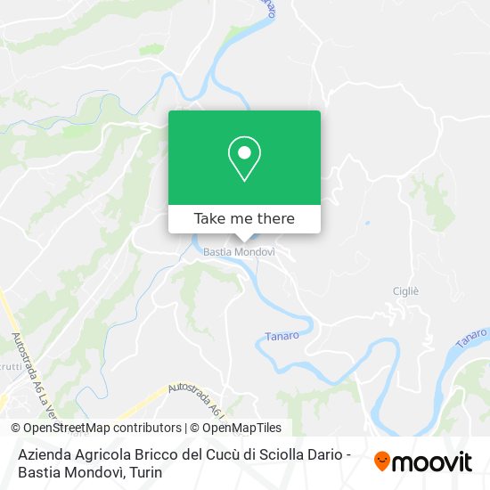 Azienda Agricola Bricco del Cucù di Sciolla Dario - Bastia Mondovì map