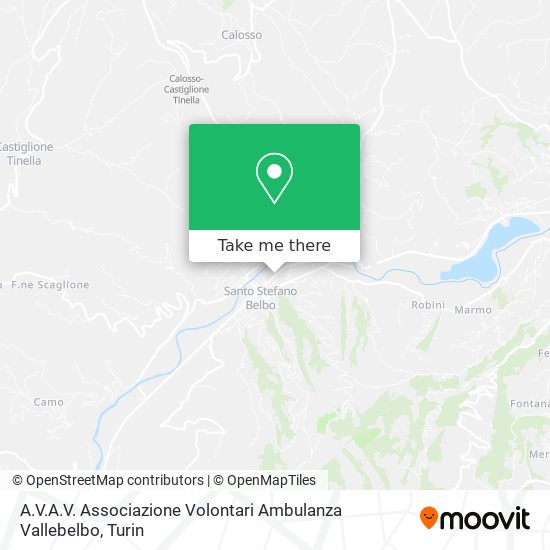 A.V.A.V. Associazione Volontari Ambulanza Vallebelbo map