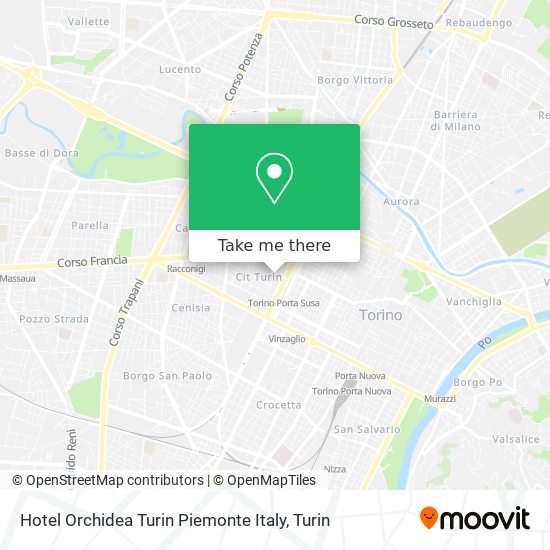 Hotel Orchidea Turin Piemonte Italy map