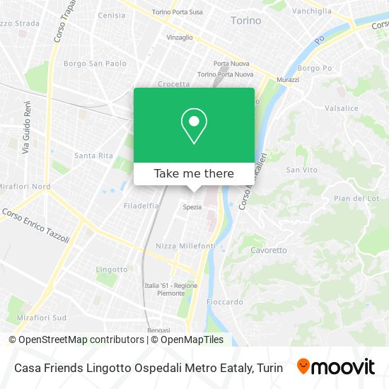 Casa Friends Lingotto Ospedali Metro Eataly map
