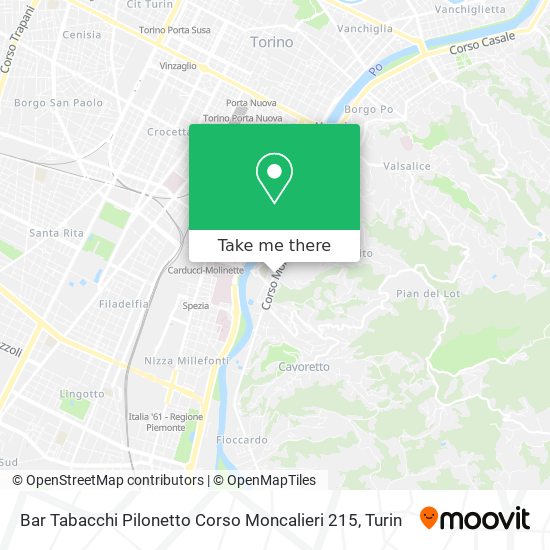 Bar Tabacchi Pilonetto Corso Moncalieri 215 map