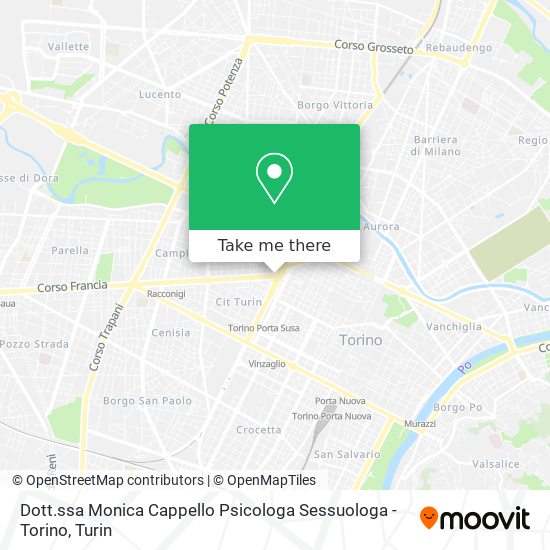 Dott.ssa Monica Cappello Psicologa Sessuologa - Torino map