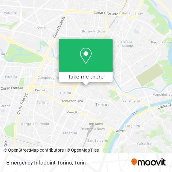 Emergency Infopoint Turin map