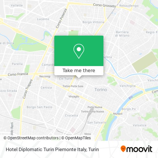 Hotel Diplomatic Turin Piemonte Italy map