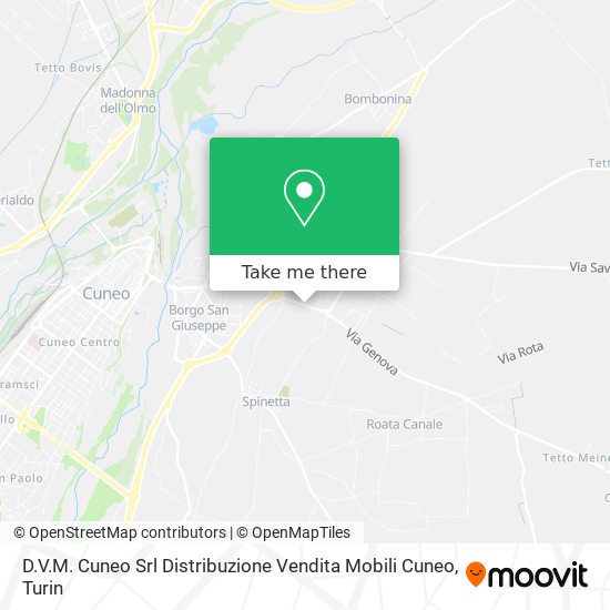 D.V.M. Cuneo Srl Distribuzione Vendita Mobili Cuneo map