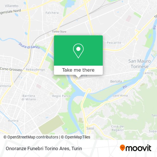 Onoranze Funebri Torino Ares map