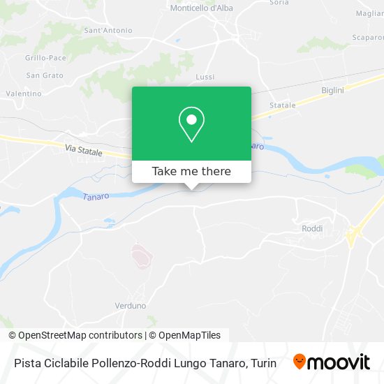 Pista Ciclabile Pollenzo-Roddi Lungo Tanaro map
