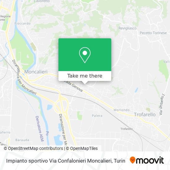 Impianto sportivo Via Confalonieri Moncalieri map