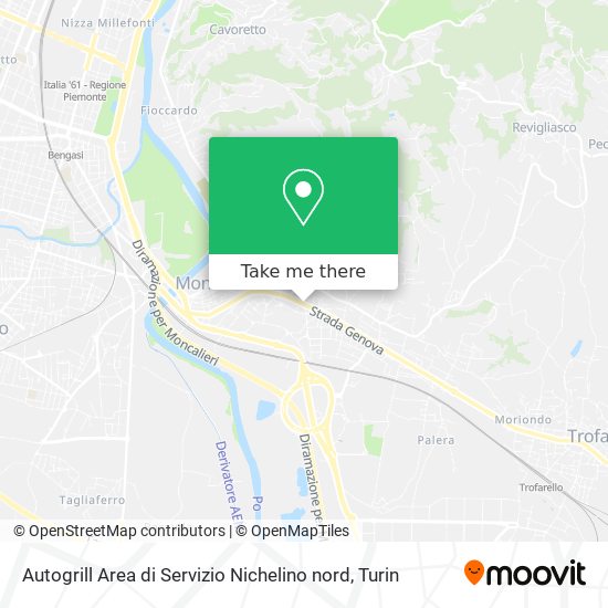 Autogrill Area di Servizio Nichelino nord map