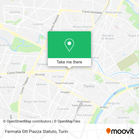 GTT Bus Stop Statuto Square map