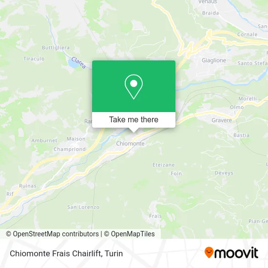 Chiomonte Frais Chairlift map
