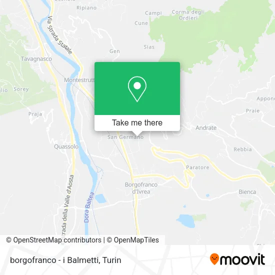 borgofranco - i Balmetti map
