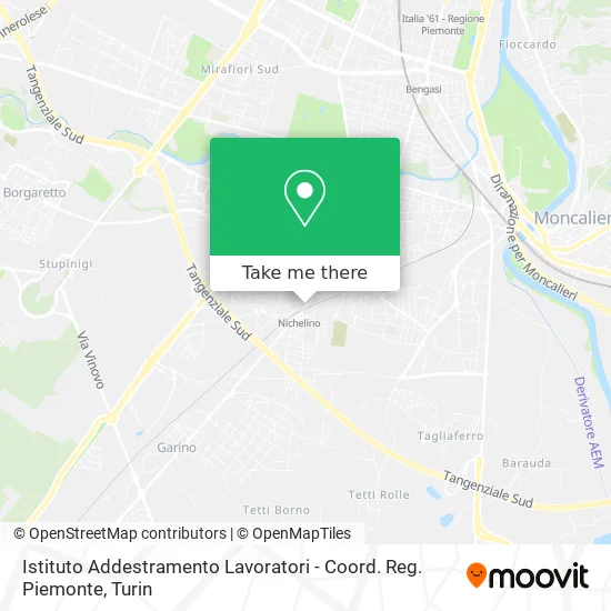 Workers Training Institute - Regional Coordination Piedmont map