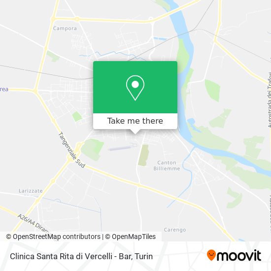 Clinica Santa Rita di Vercelli - Bar map