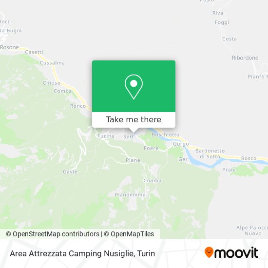 Area Attrezzata Camping Nusiglie map