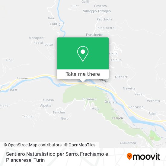 Sentiero Naturalistico per Sarro, Frachiamo e Piancerese map