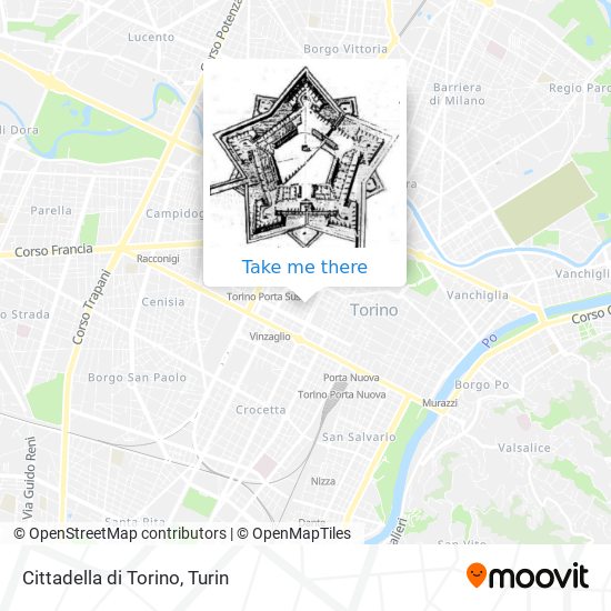 Cittadella di Torino map