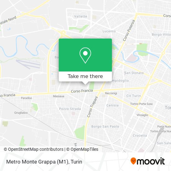Metro Monte Grappa (M1) map