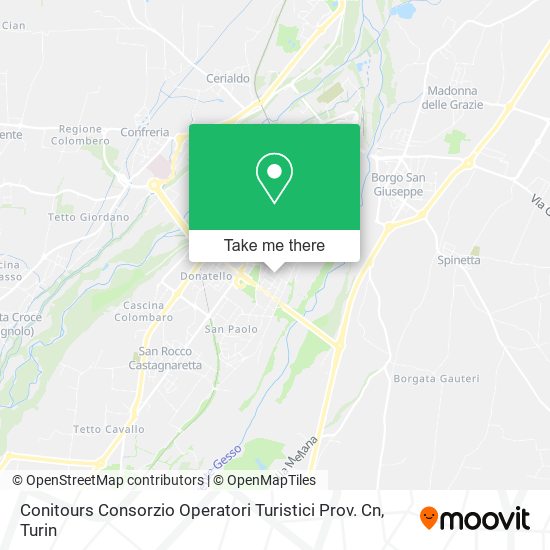 Conitours Consorzio Operatori Turistici Prov. Cn map