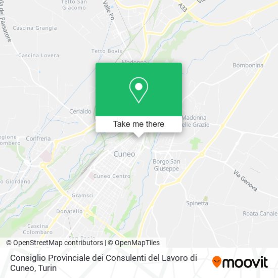 Consiglio Provinciale dei Consulenti del Lavoro di Cuneo map