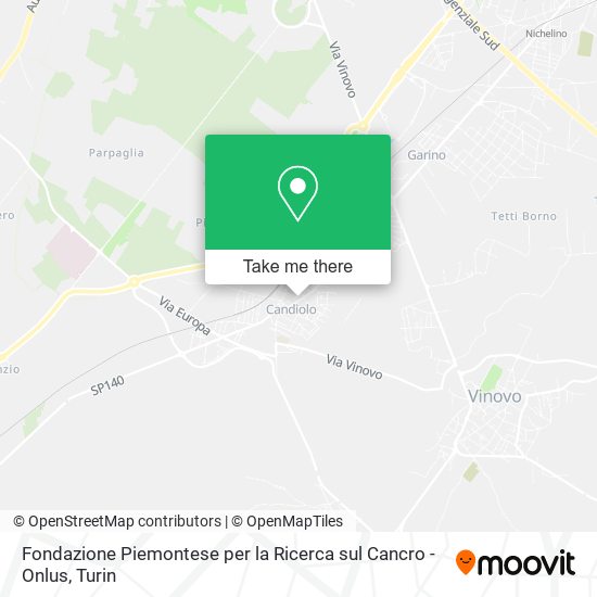 Fondazione Piemontese per la Ricerca sul Cancro - Onlus map