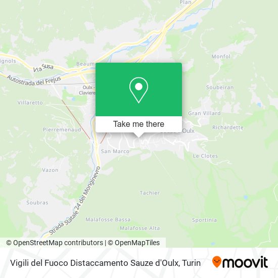 Vigili del Fuoco Distaccamento Sauze d'Oulx map