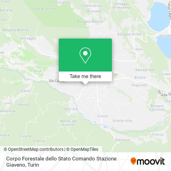 Corpo Forestale dello Stato Comando Stazione Giaveno map