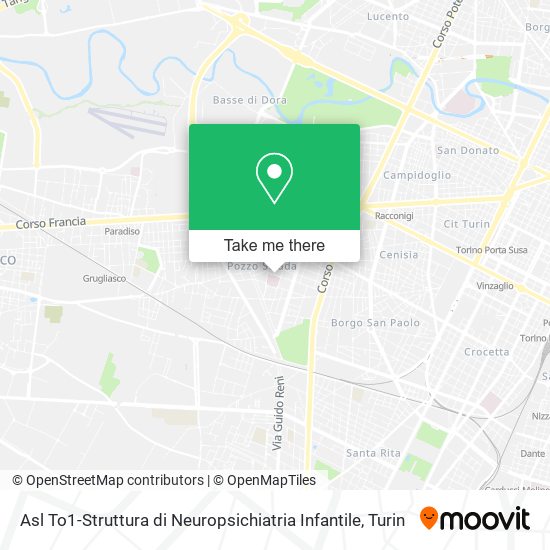 Asl To1-Struttura di Neuropsichiatria Infantile map