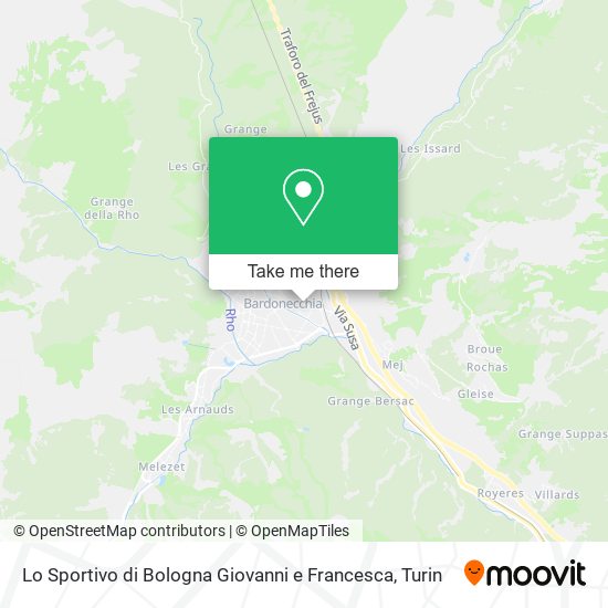 Lo Sportivo di Bologna Giovanni e Francesca map