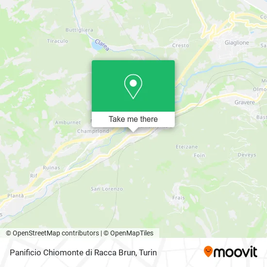 Chiomonte Bakery of Racca Brun map