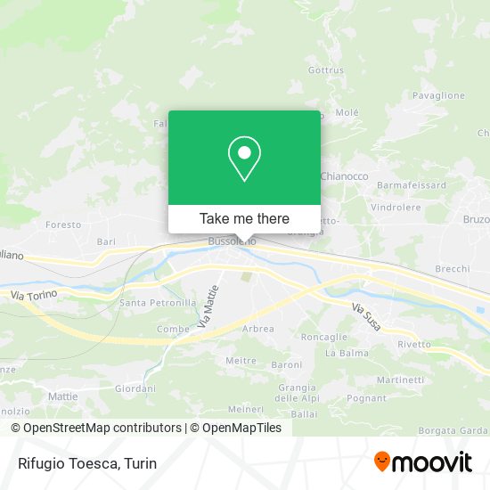 Rifugio Toesca map