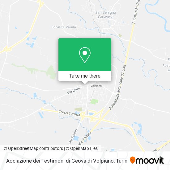 Aociazione dei Testimoni di Geova di Volpiano map