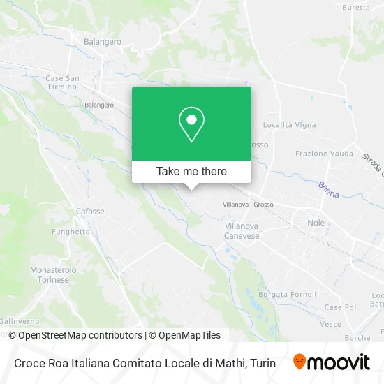 Croce Roa Italiana Comitato Locale di Mathi map