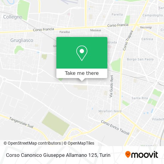 Corso Canonico Giuseppe Allamano 125 map